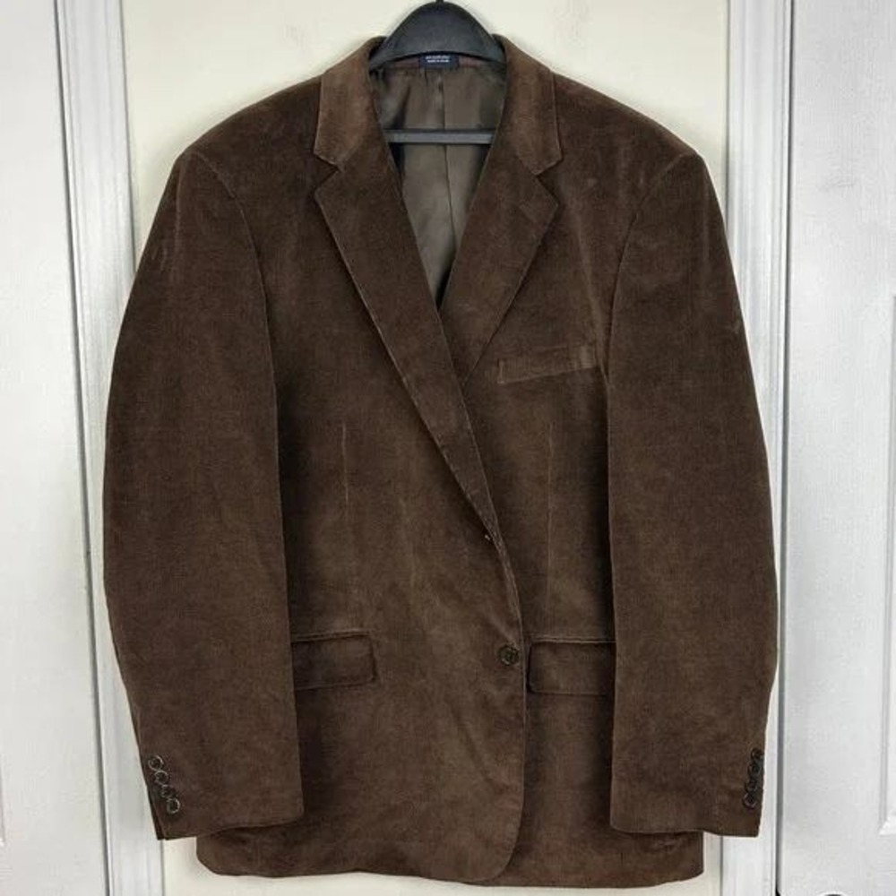 Saddlebred Blazer Mens 50R Sport Coat Brown Corduroy Cotton Lined EUC - Picture 12 of 12